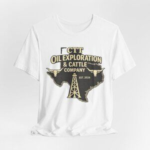 Size M Texas Oil & Cattle Graphic T-Shirt – CTT Oil Exploration Company Tee,